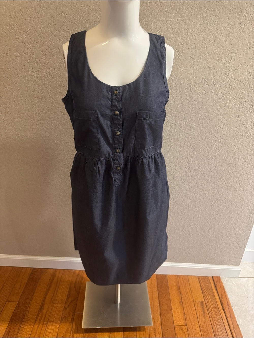 J.Crew Sleeveless snap Front Navy Mini Dress